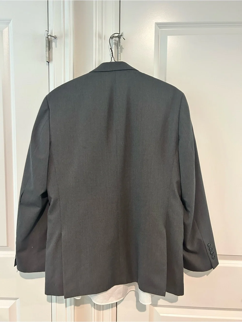 Stafford Gray Suit Jacket Sport Coat + White Dress Shirt Men's 18R